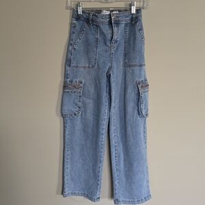 Celebrity Pink Mid Rise Wide Leg Denim Jeans